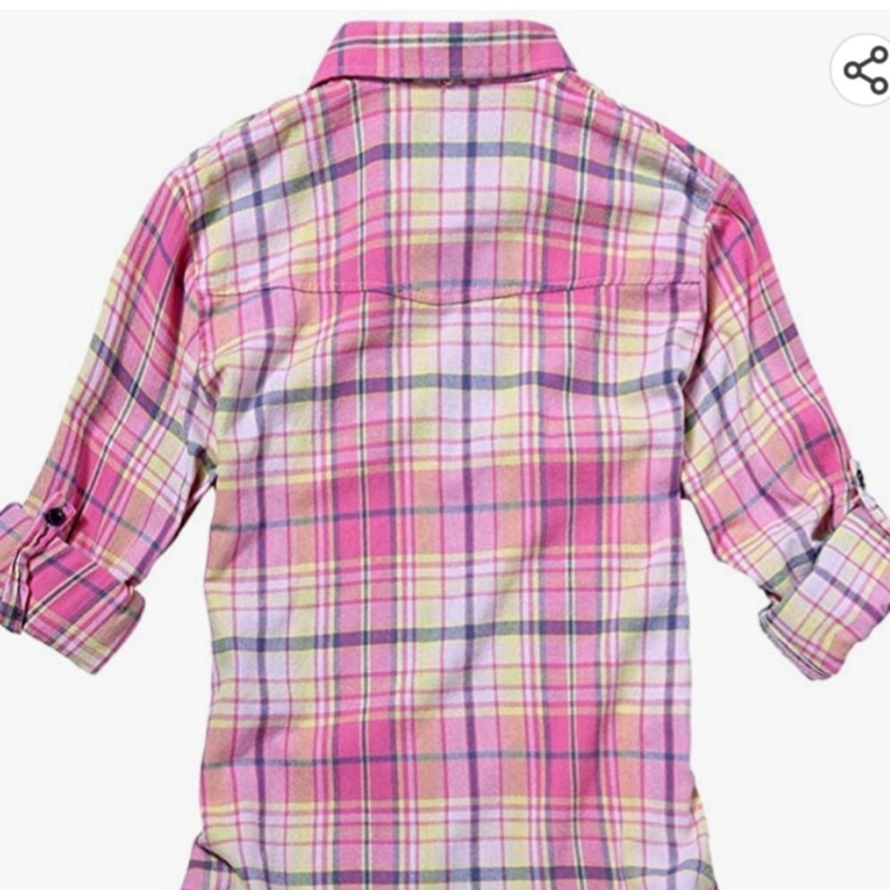 Pink Plaid button shirt size small - Picture 7 of 8